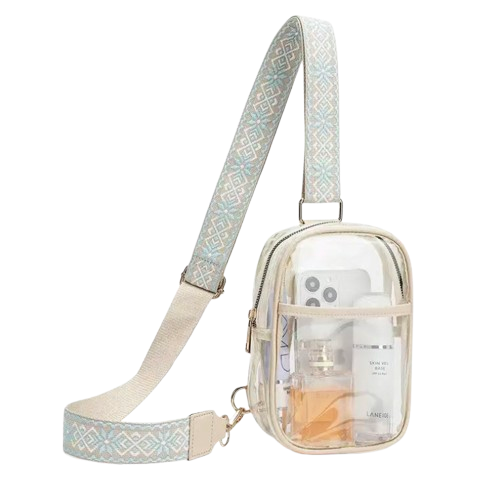 Clear Cross Body Bag - Beige