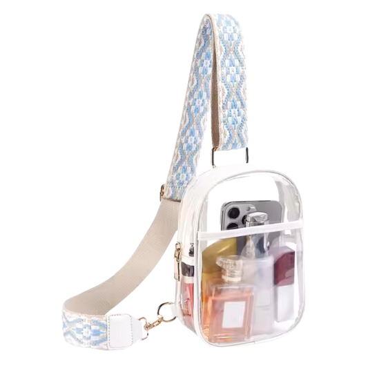 Clear Cross Body Bag - White